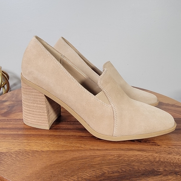 Joie Tan Block Heel Loafers Size 8 Classic Heels - Picture 3 of 15